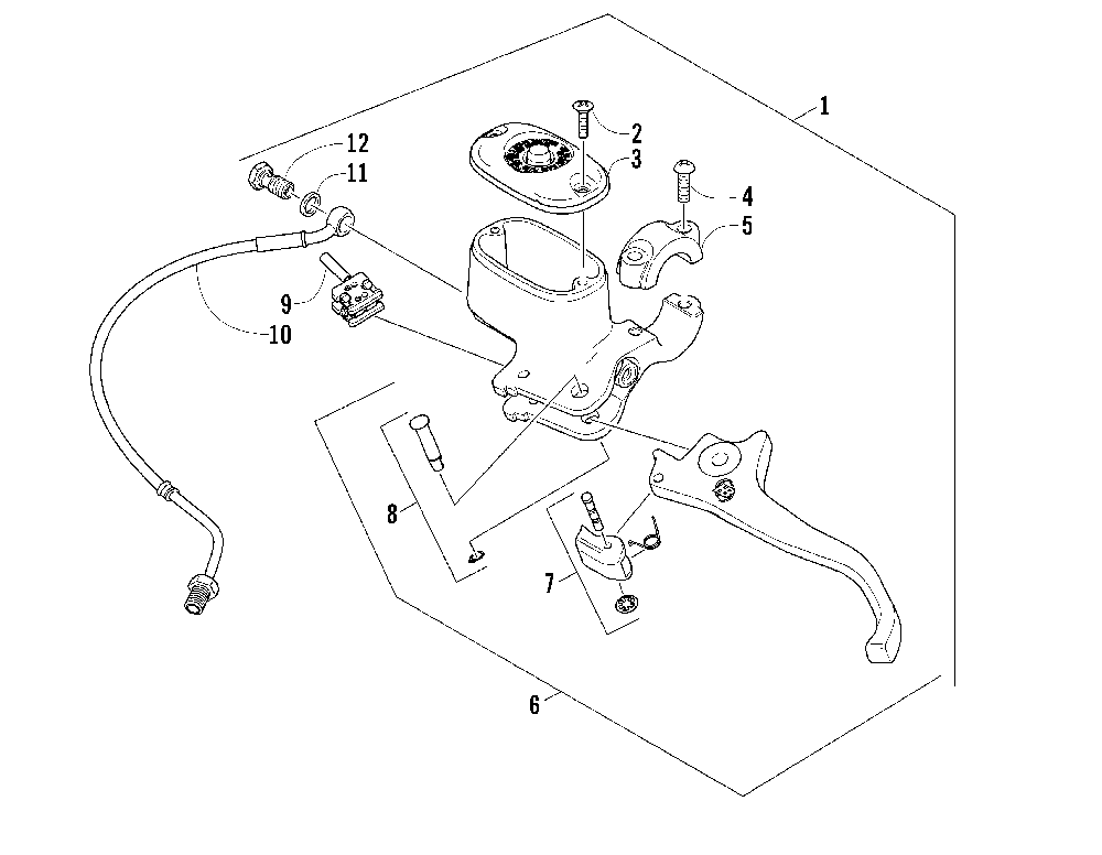 Hydraulic hand brake assembly