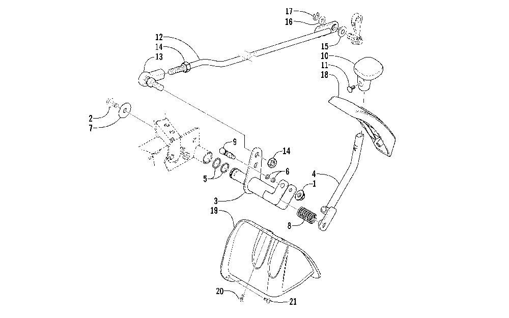 Reverse shift lever assembly