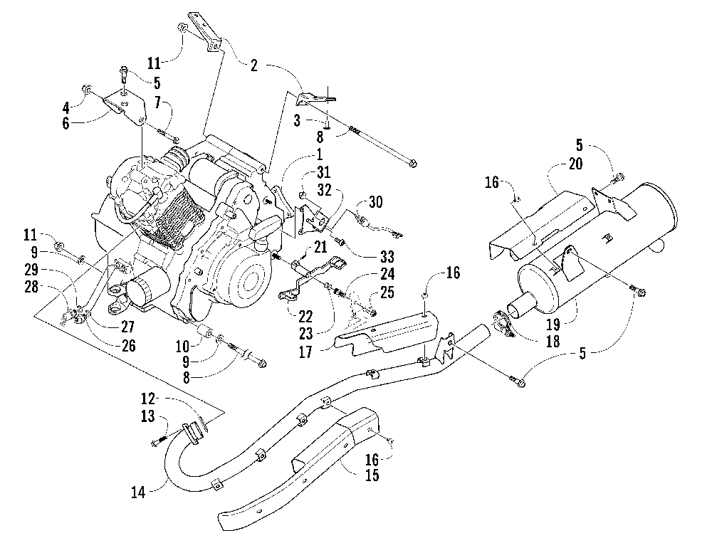 Engine and exhaust