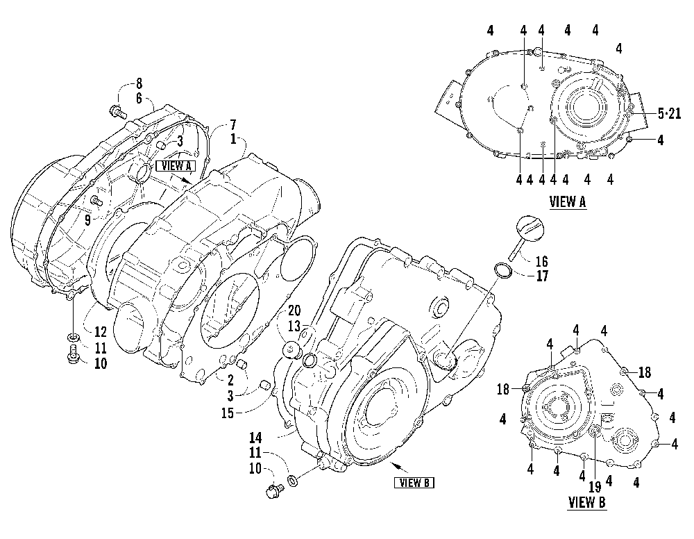 Clutch_v-belt_magneto cover assembly