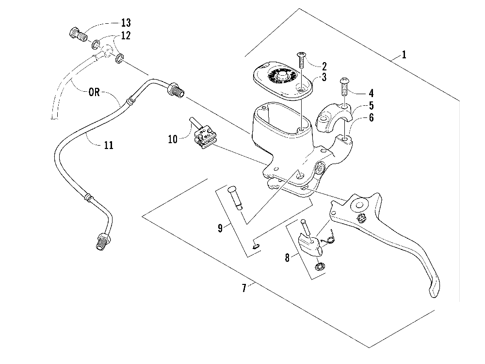 Hydraulic hand brake assembly