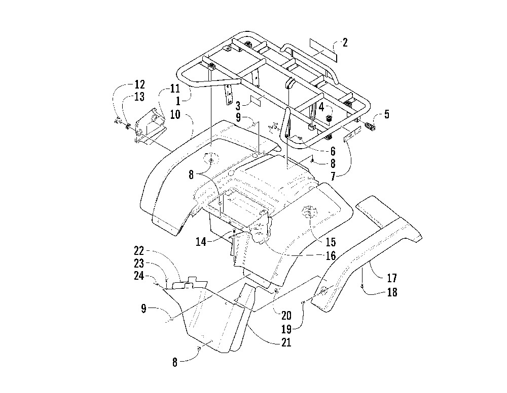 Rear body panel assembly