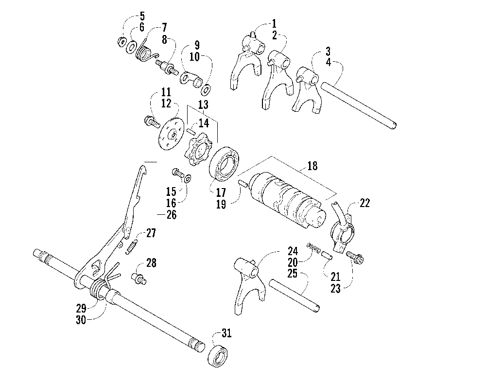 Gear shifting assembly