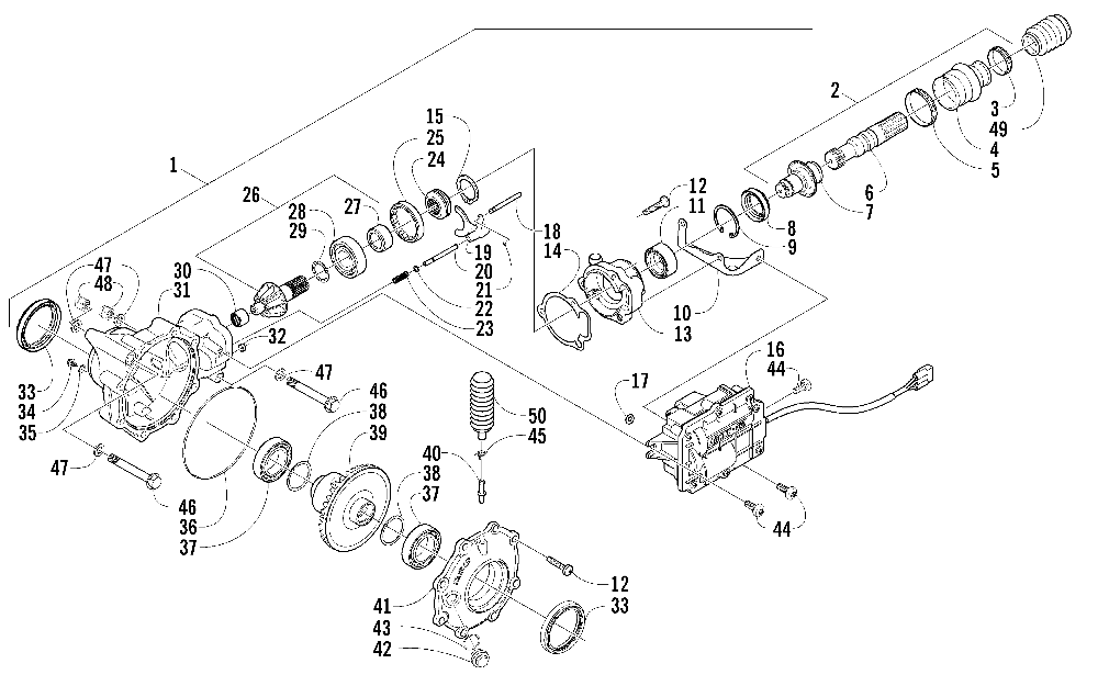 Front drive gearcase assembly