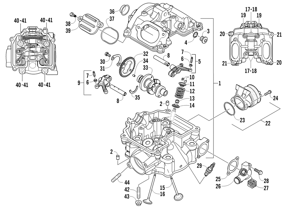 Cylinder head and camshaft_valve assembly