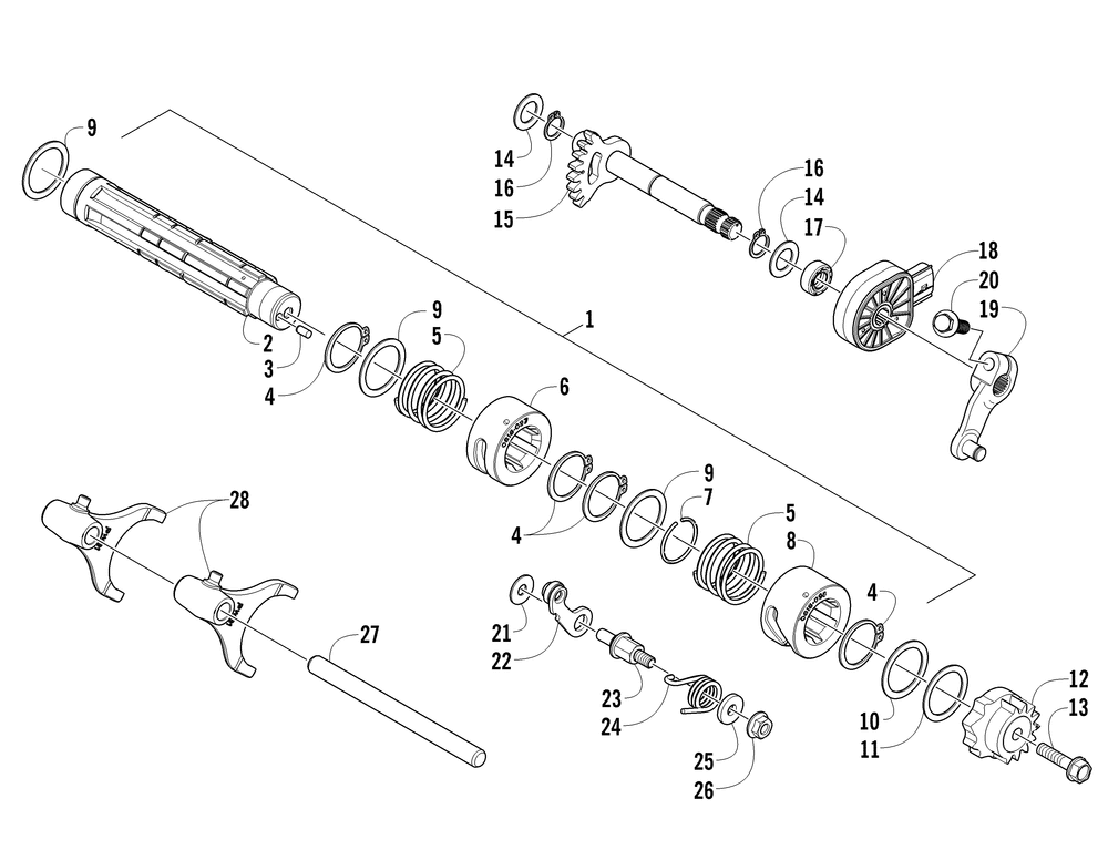 Gear shifting assembly