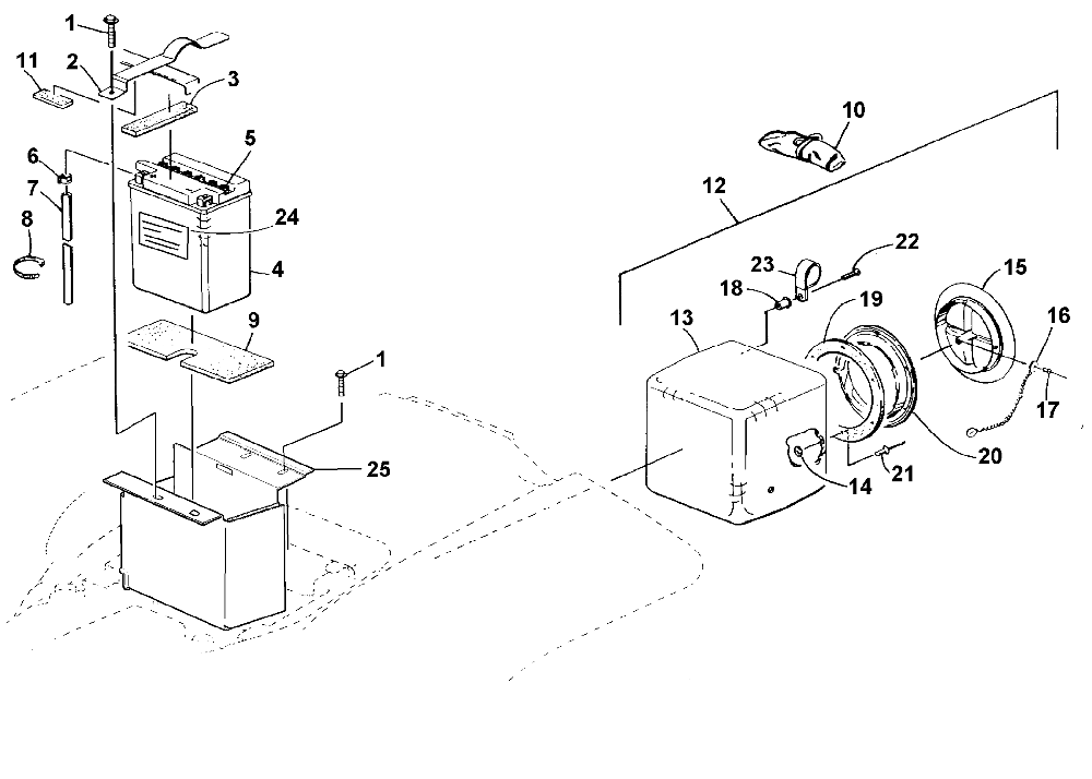 Storage box and battery assembly