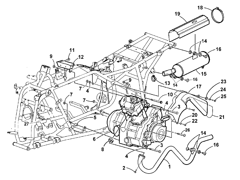 Engine and exhaust