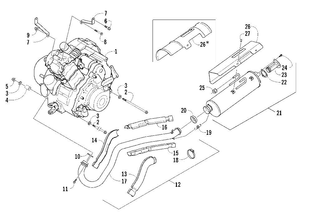 Engine and exhaust