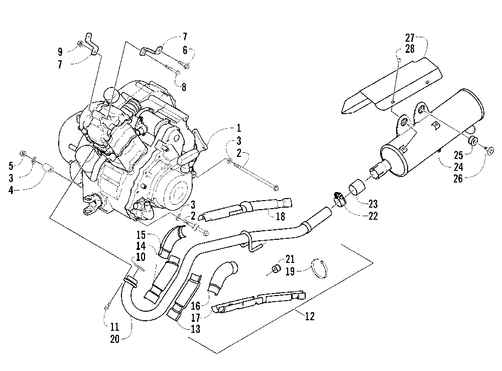 Engine and exhaust