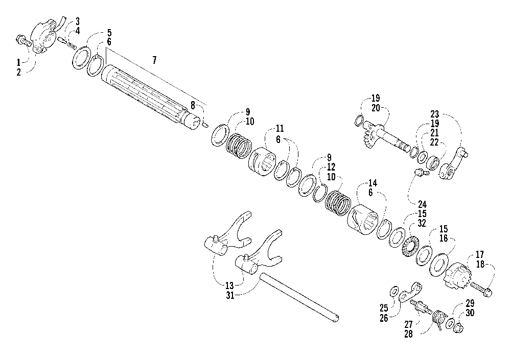 Gear shifting assembly