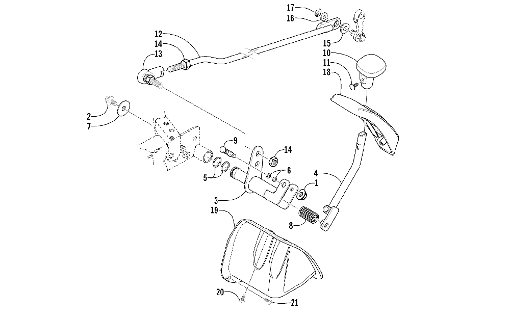 Reverse shift lever assembly