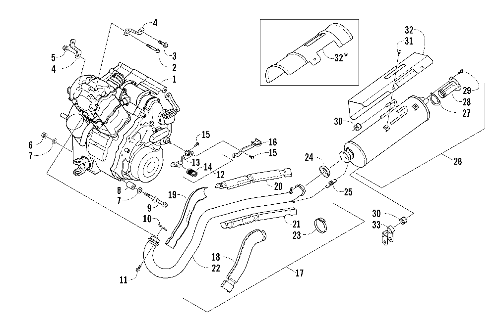 Engine and exhaust