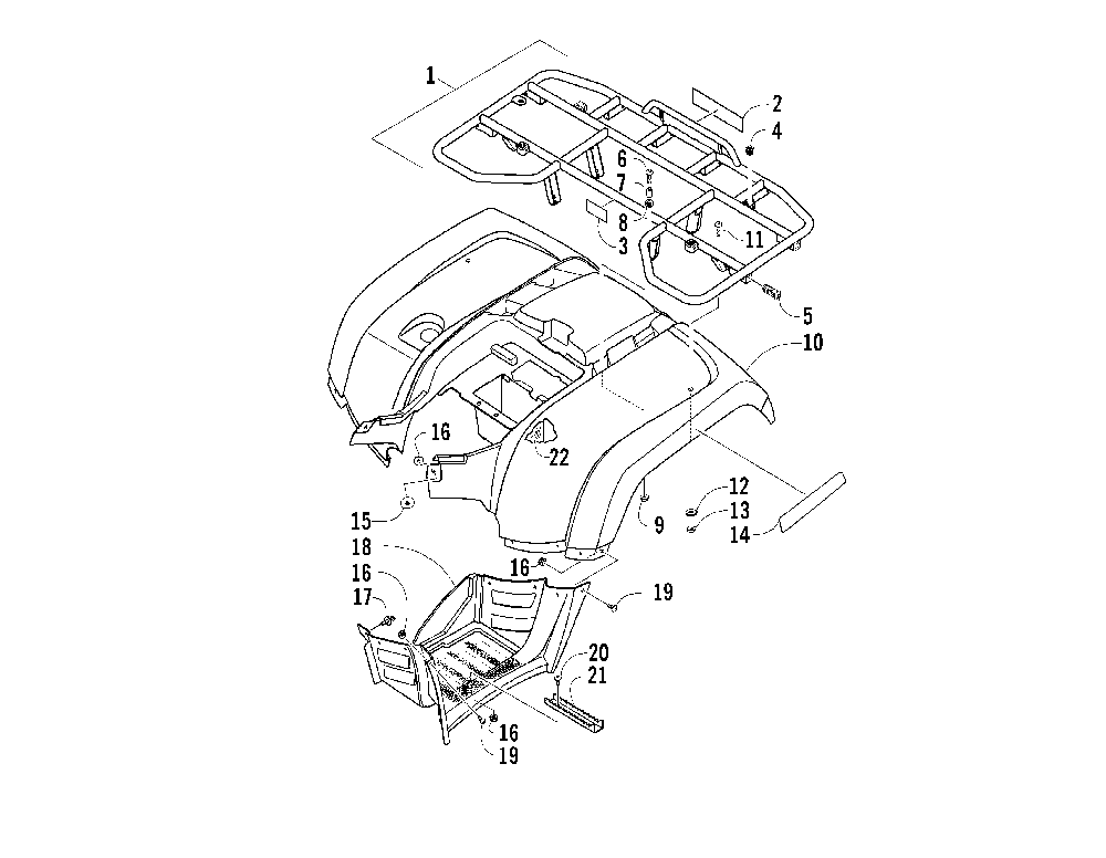 Rear body panel assembly