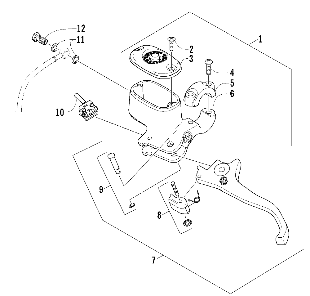 Hydraulic hand brake assembly