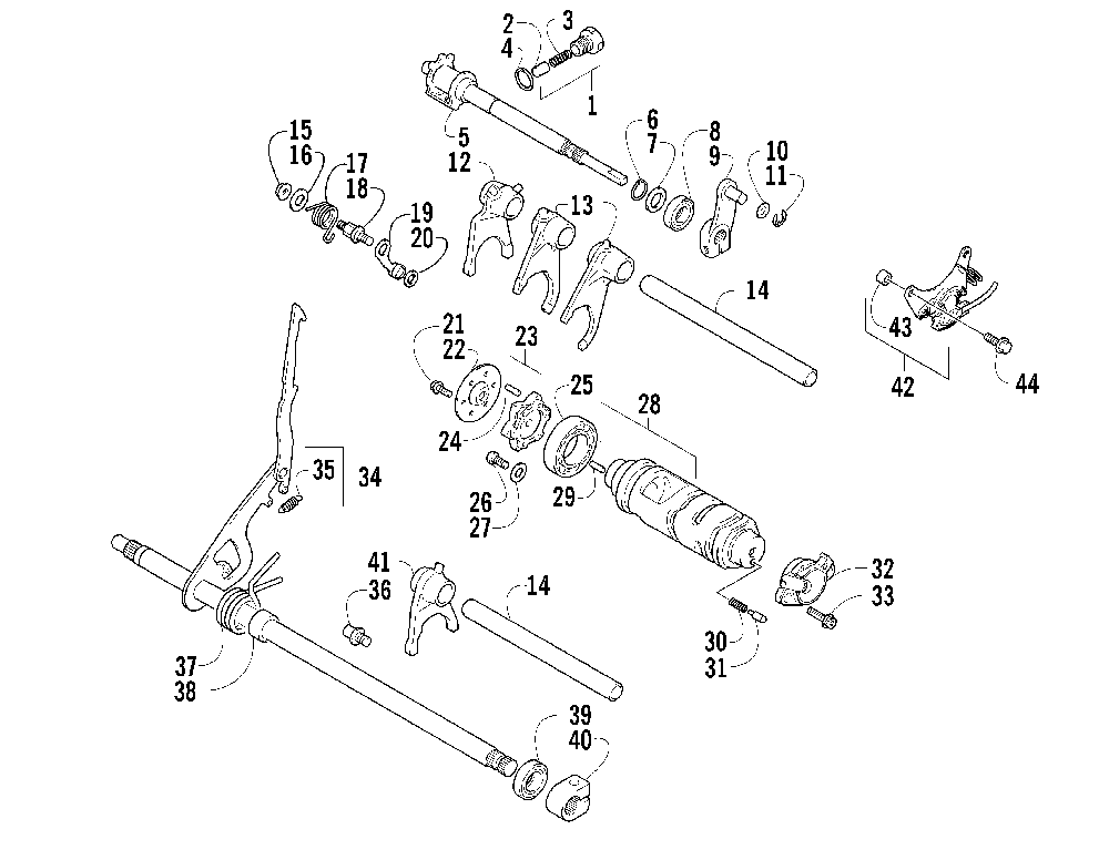 Gear shifting assembly