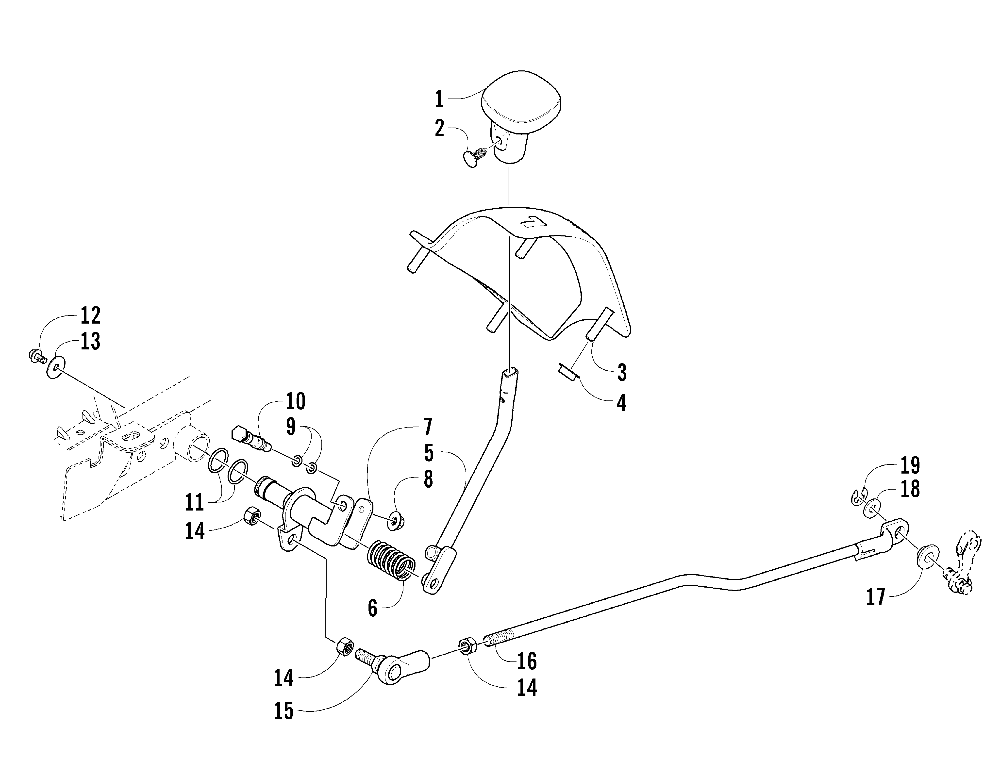 Reverse shift lever assembly