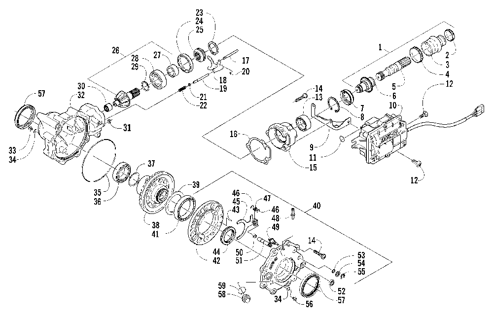 Front drive gearcase assembly