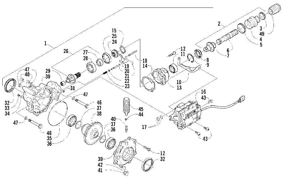 Front drive gearcase assembly