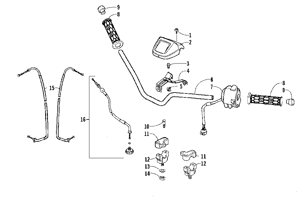 Handlebar and control assembly