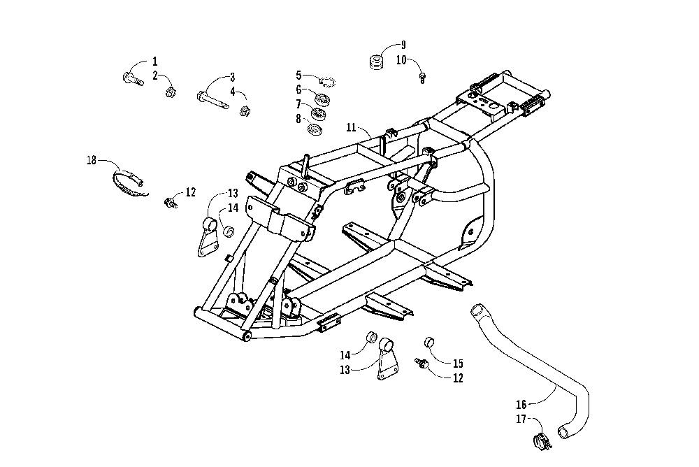 Frame and related parts assembly