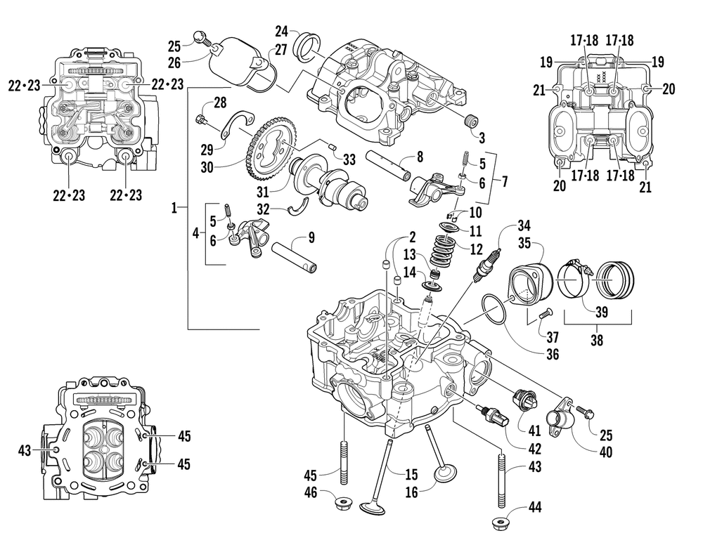 Cylinder head and camshaft_valve assembly