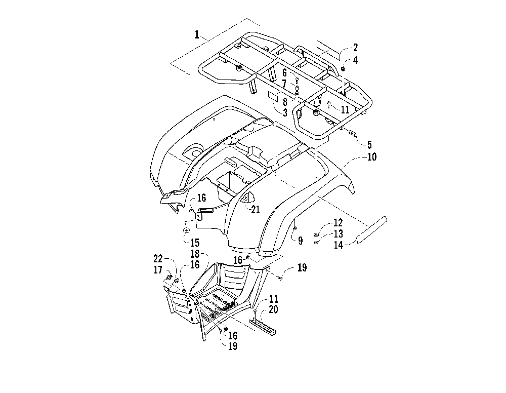 Rear body panel assembly