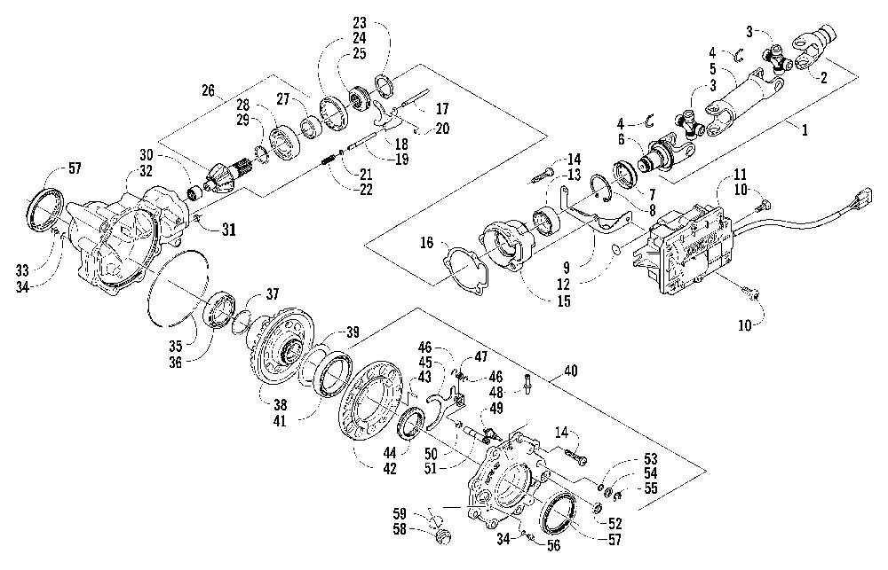 Front drive gearcase assembly