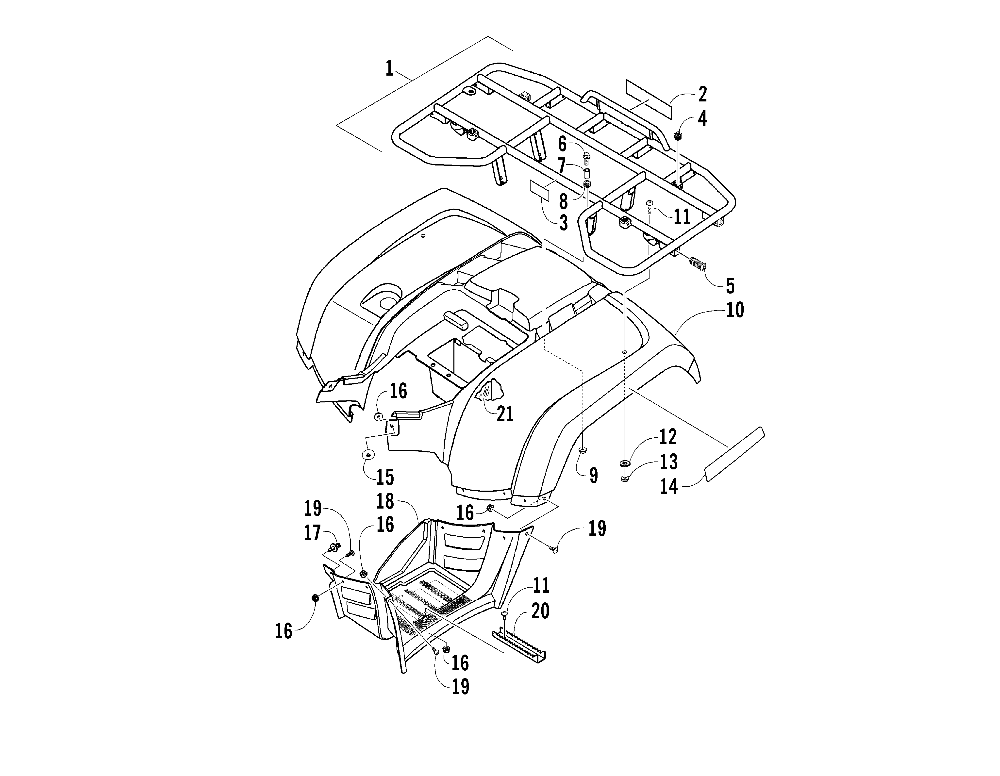 Rear body panel assembly