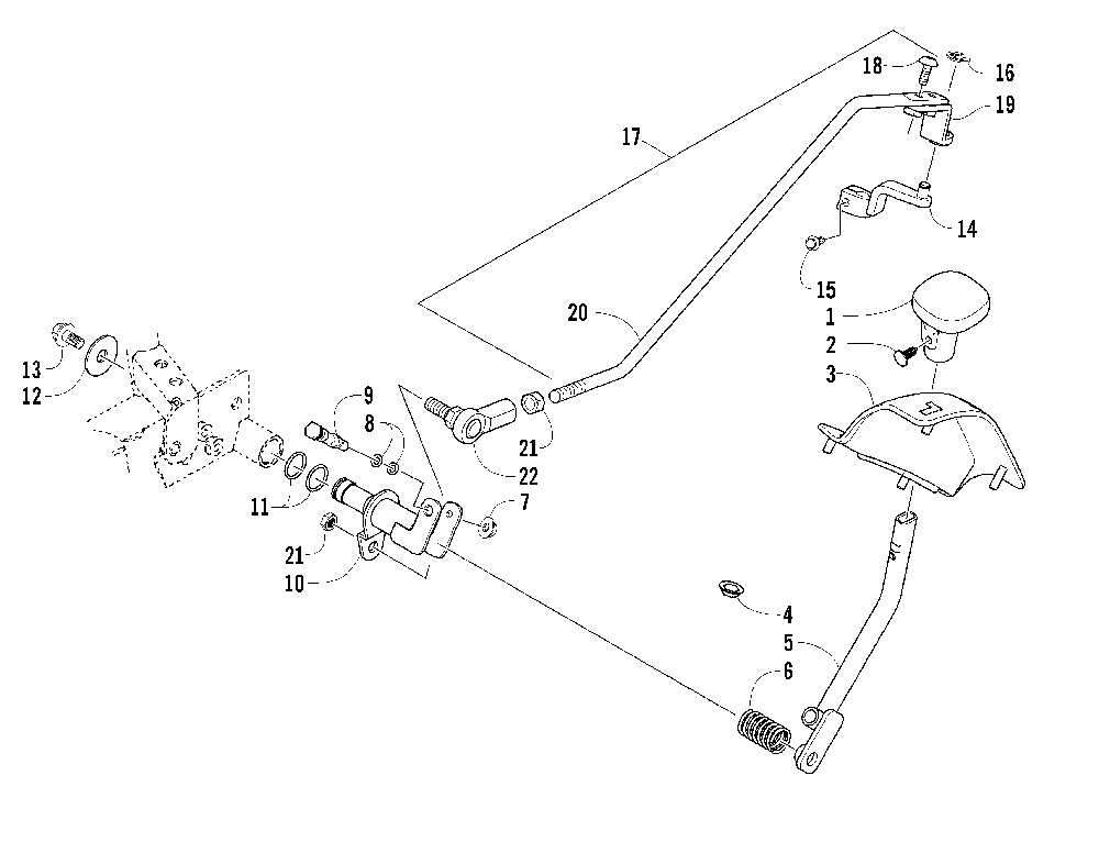 Reverse shift lever assembly