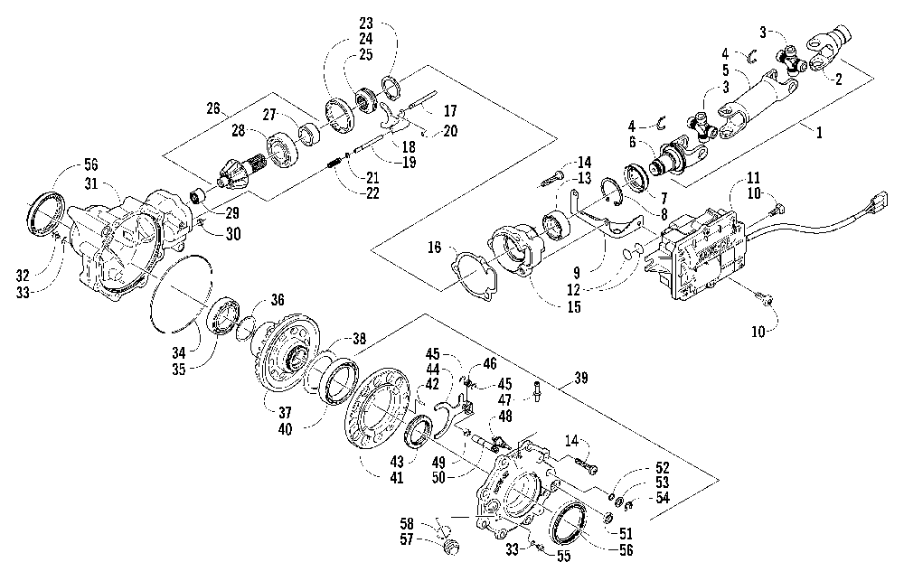 Front drive gearcase assembly