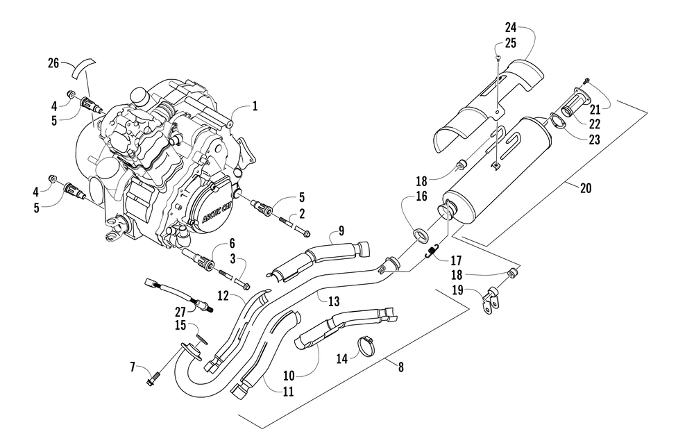 Engine and exhaust