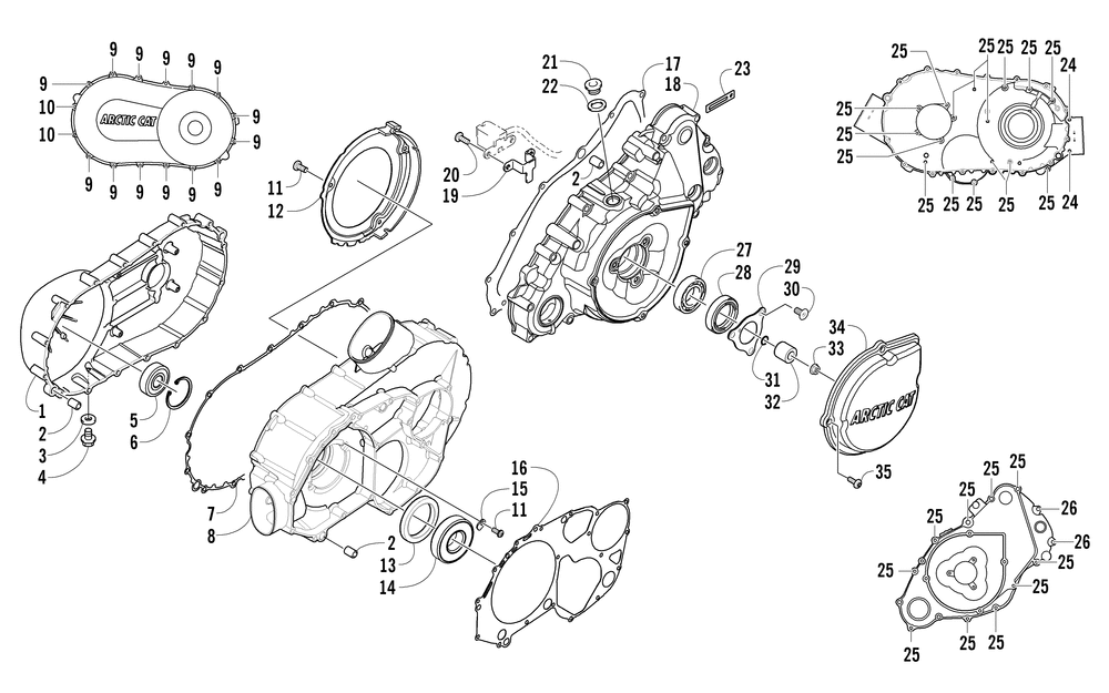 Clutch_v-belt_magneto cover assembly