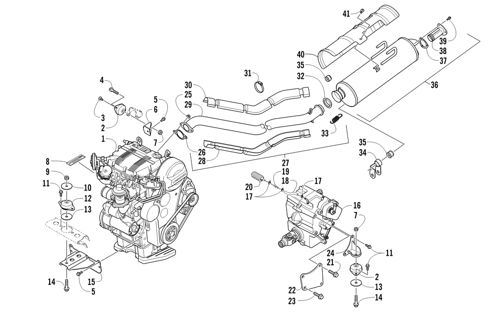 Engine and exhaust