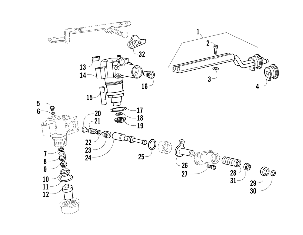 Fuel system injection pump assembly