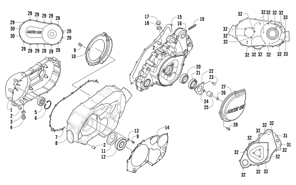 Clutch_v-belt_magneto cover assembly