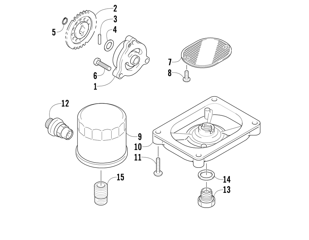 Oil filter_pump assembly (engine serial no. 0700ad0010060 and up)
