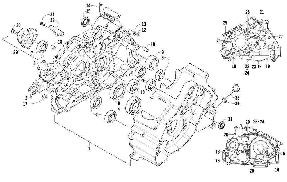 Crankcase assembly (engine serial no. 0700ad0010060 and up)