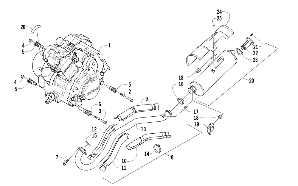 Engine and exhaust