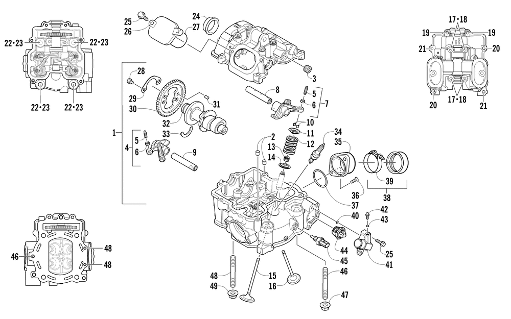 Cylinder head and camshaft_valve assembly