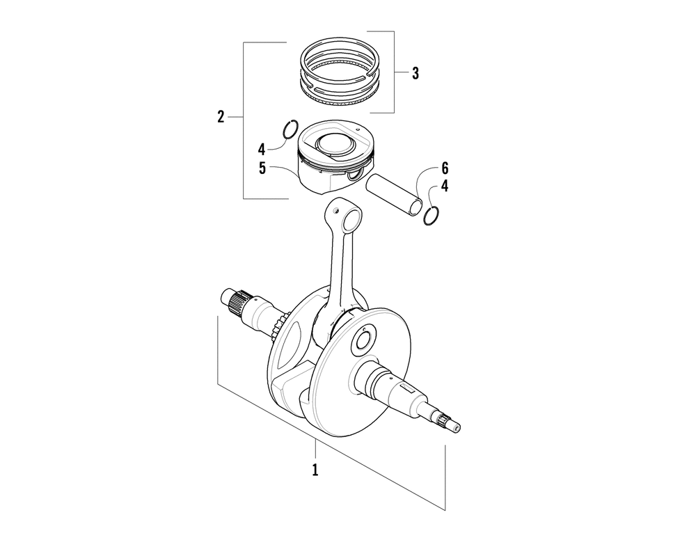 Crankshaft and piston assembly