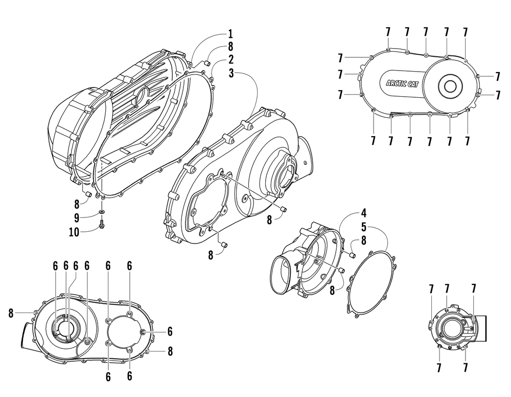 Clutch side engine covers