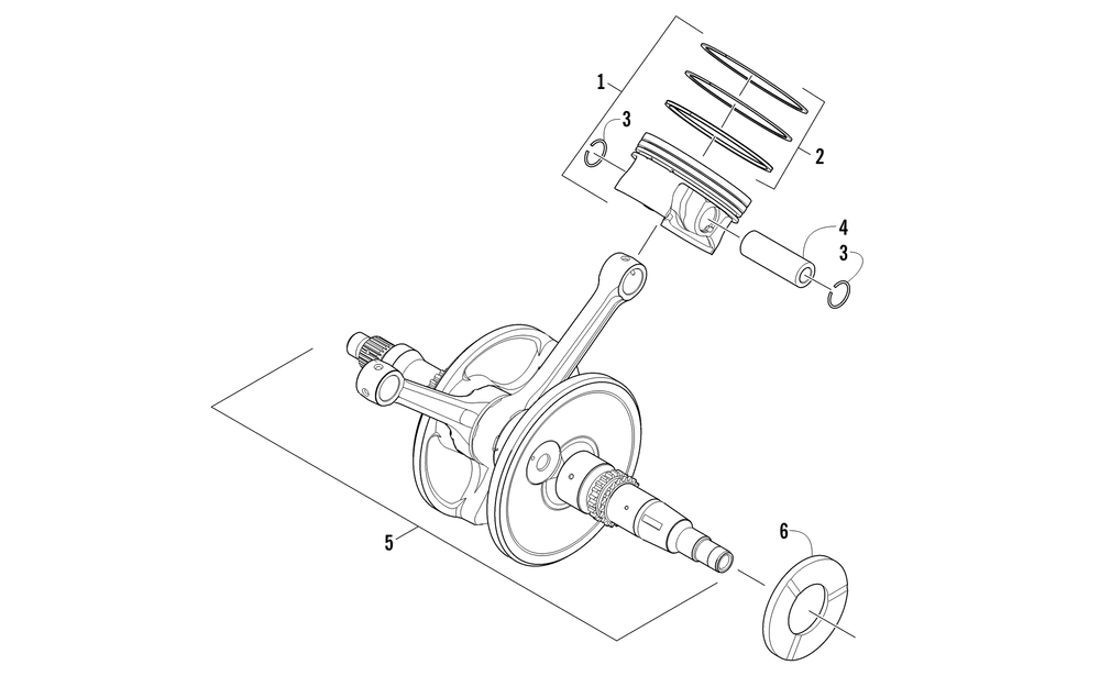 Crankshaft and piston assembly