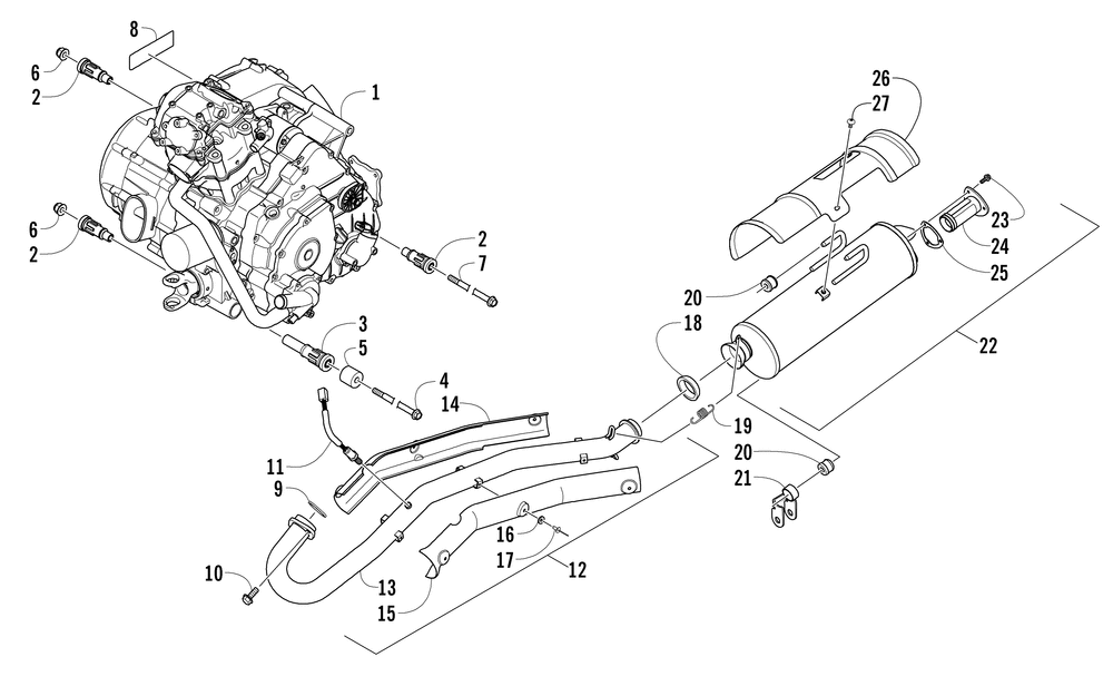 Engine and exhaust