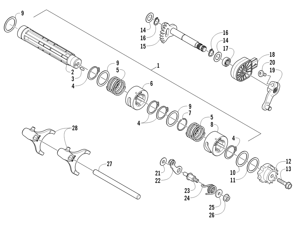 Gear shifting assembly