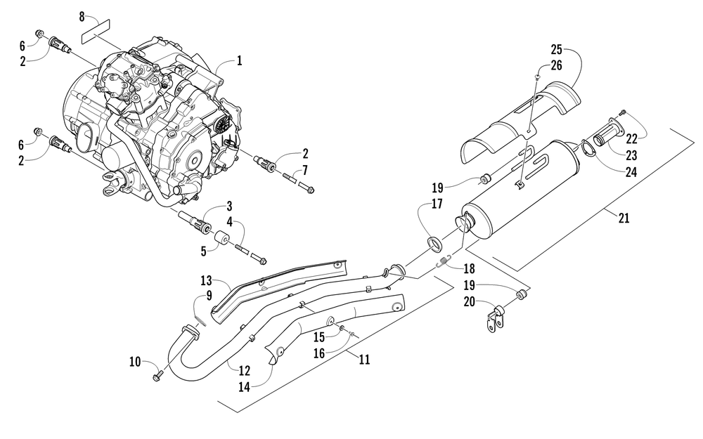 Engine and exhaust