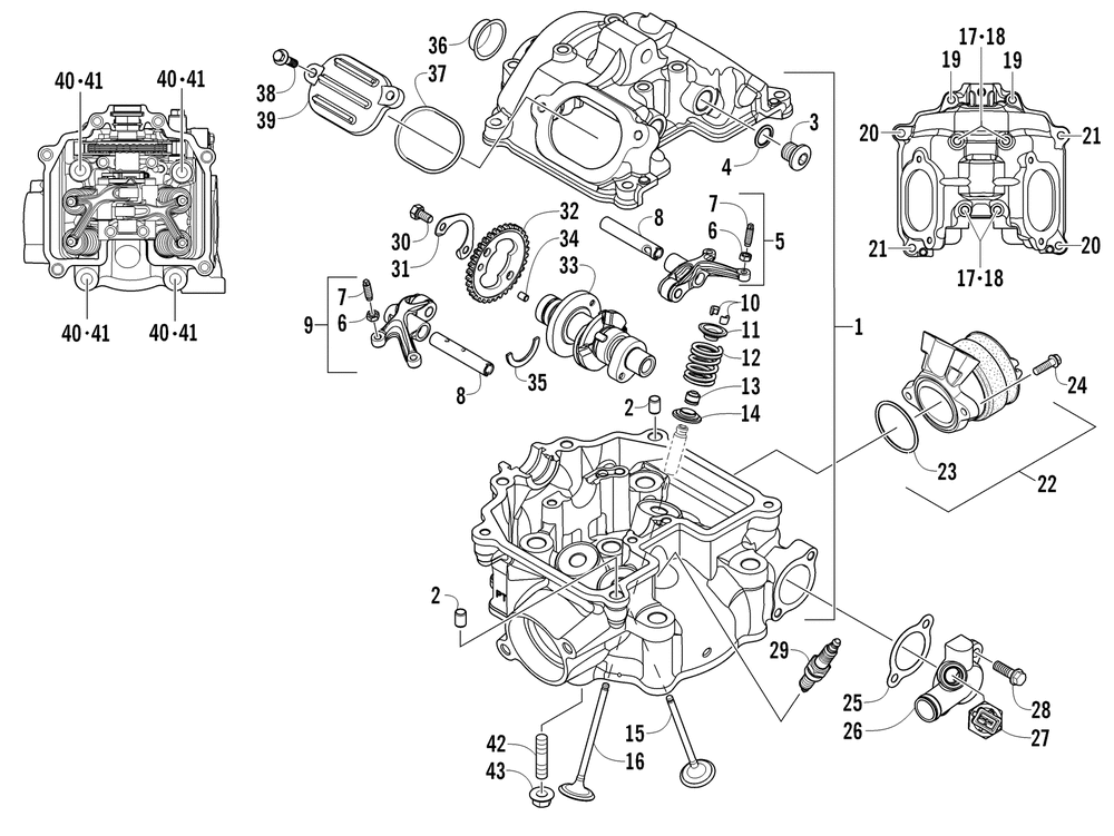 Cylinder head and camshaft_valve assembly