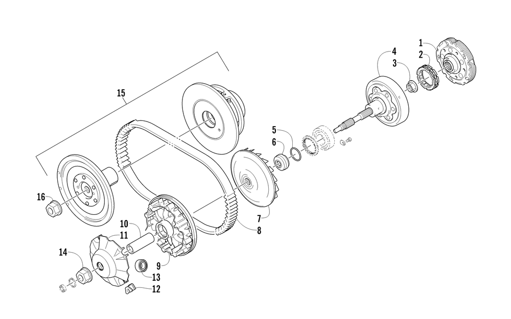 Clutch and drive belt assembly