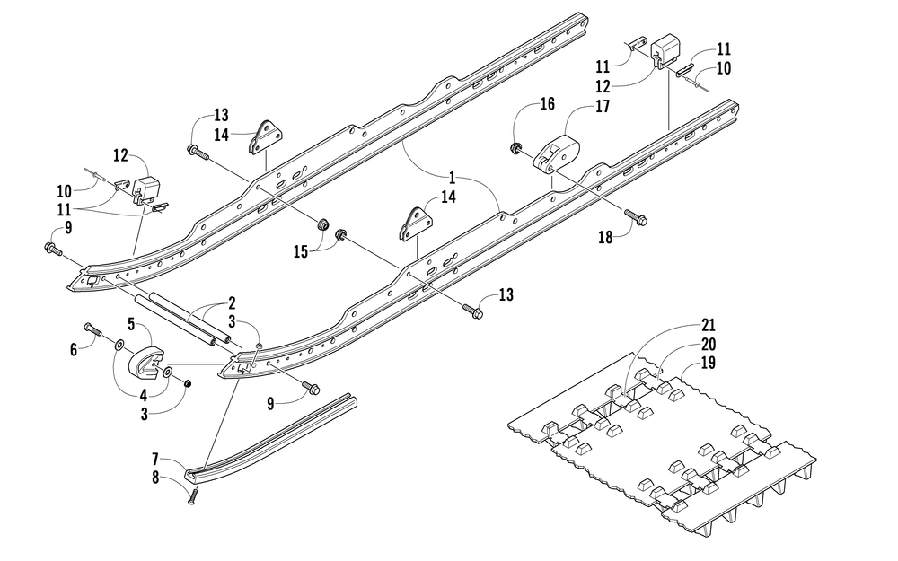 Slide rail and track assembly