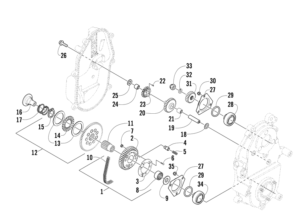 Drive_reverse dropcase assembly